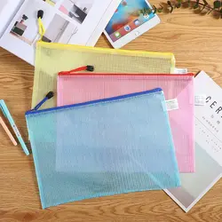 5pcs Document Bag Waterproof Mesh Zipper Pouch, A4 Organizing Bags, Multi-Purpose Travel Pouch for School and Office Supplies