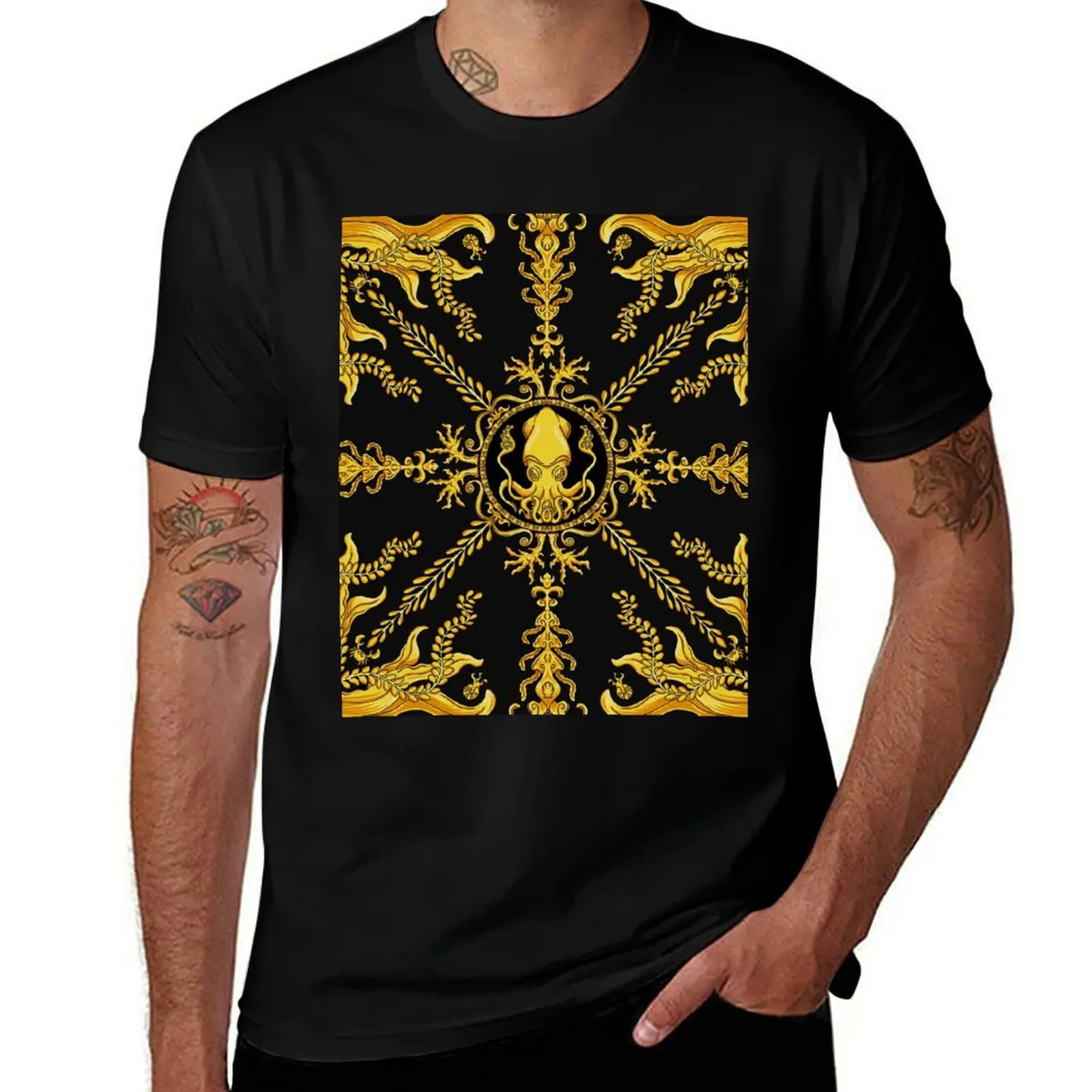 Designer Squid - Black T-Shirt Work Wear Simple Tee Shirt T-Shirt