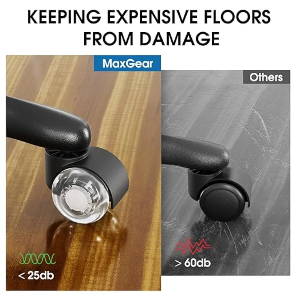 2 inch Heavy Duty Universal Office Chair Casters 5-Pack Quiet Roll for All Floors, Carpet
