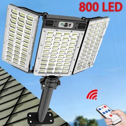 Lámpara Solar LED superbrillante para exteriores, farola con Sensor de movimiento, luces de energía Solar impermeables para patio, casa de campo, jardín, luz de pared, 800