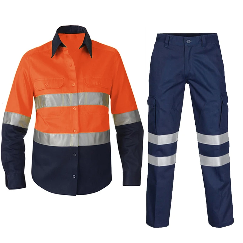 High Visibility Hi Vis Safety Work Pant Trouser Workwear Shirt Pants With Reflective Tapes