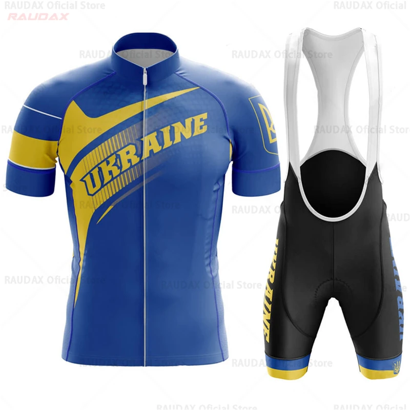 2022 Ukraine Short Sleeve CYCLING Jersey Suit Summer Men Bicycle Clothes Breathable Pro Bicycle Wear Set Outdoor Sport Bike Suit