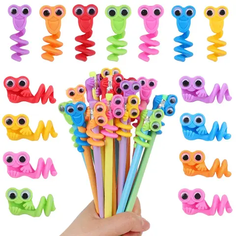 10-30Pcs Cartoon Big Eye Pencil Topper Funny Pen Cap Kids Birthday Party Favors Pinata Filler Christmas Gifts Toy School Rewards