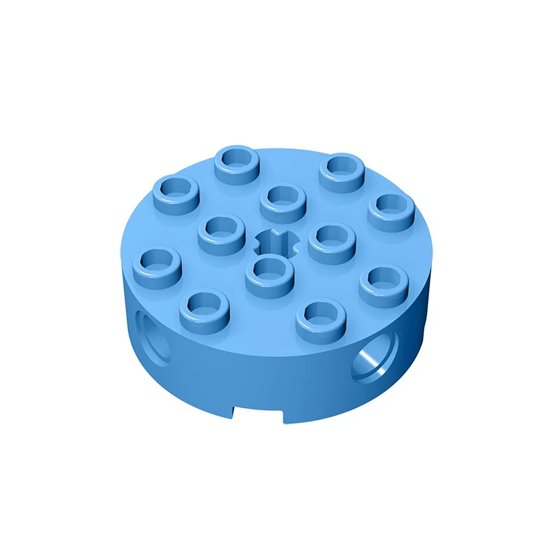 Gobricks GDS-951 Brick, Round 4 x 4 with 4 Side Pin Holes and Center Axle Hole compatible with lego  6222  DIY