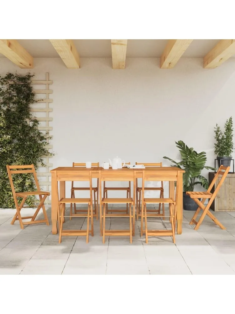 Sedie da bistrot pieghevoli 8 pezzi in legno massello di acacia mobili da esterno sala da pranzo balcone sedie da bistrot per studio sulla spiaggia terrazza cortile