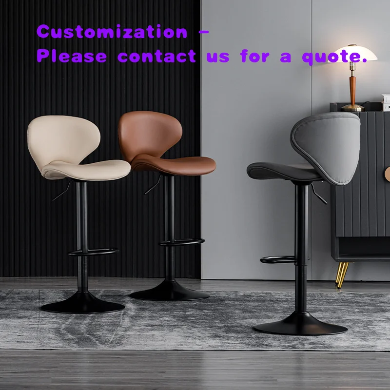custom.Luxury Modern Simple bar Chair Home Lifting Rotating Back Iron Art Light Luxury Front Desk bar High Stool bar Chair