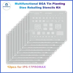 DIYPHONE BGA Reballing Stencils for iPhone 17 16 15 14 13 13mini 12 11 Pro Max XSMAX 8 7 CPU IC Chip Tin Planting Soldering Net