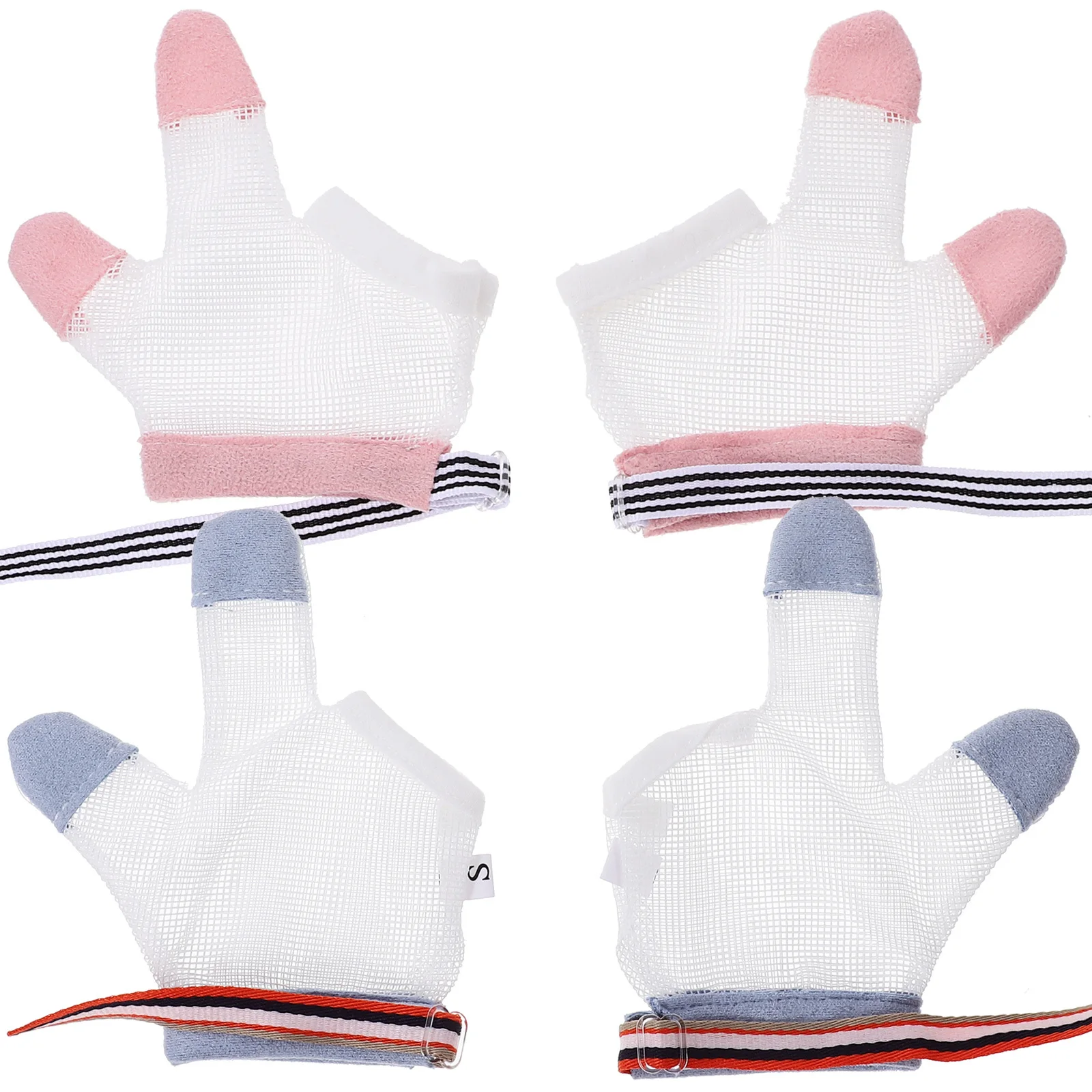 

2Pairs Baby Finger Protectors Stop Sucking Gloves Skin Friendly Quick Dry Fabric Full Mesh Ventilation for Infants Outdoor Home