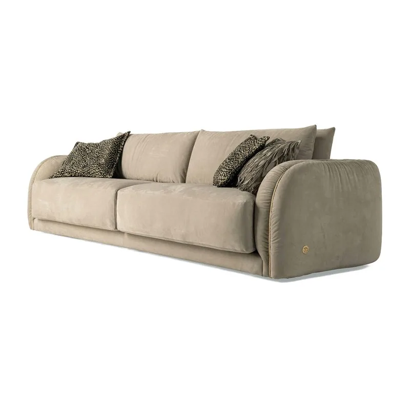 Frosted cloth sofa, living room household small apartment frosted leather straight row sofa