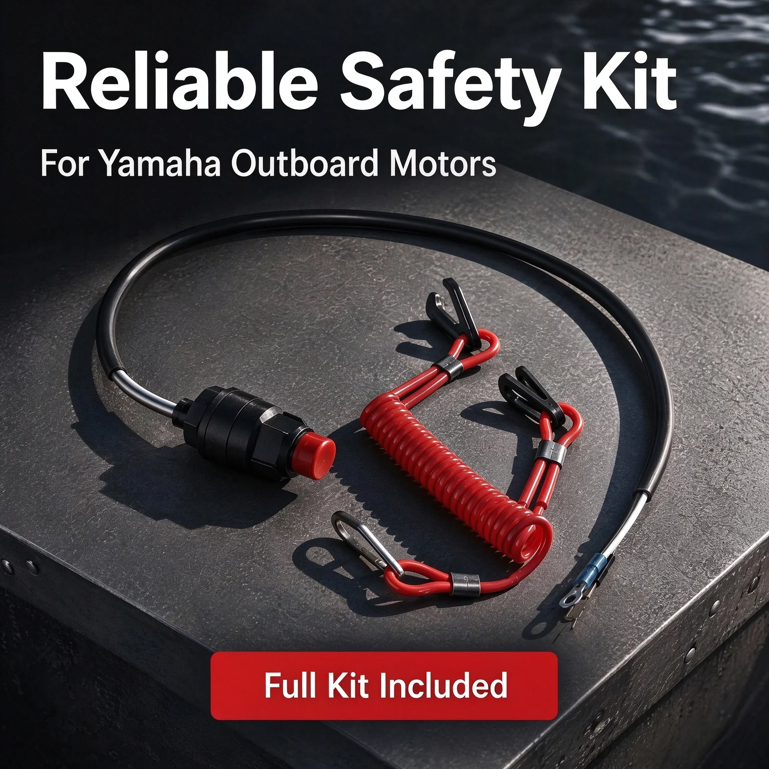 Winibo Boat Motor Emergency Kill Switch For Yamaha Tohatsu Outboard Engine With Safety Tether Lanyard Marine Replacement Parts