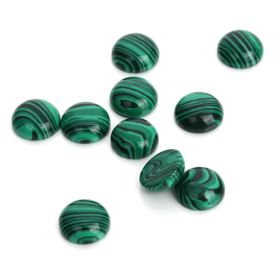 5 10Pcs/Pack 4/6/8/10/12/14/16/18/20/25mm Round Natural Malachite Interface Loose Beads For DIY Jewelry Making Accessories