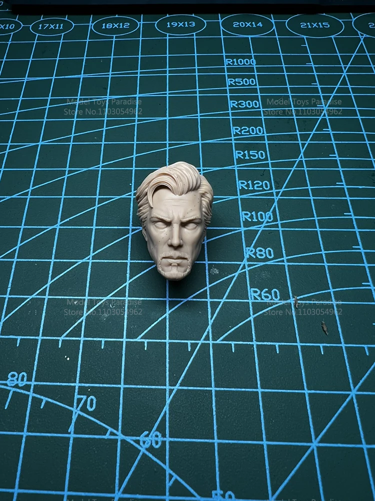 Sin pintar DIY 1/12 Anime Doctor Strange Men soldado modelo blanco cabeza súper mago héroe cabeza esculpida ajuste 6 ''cuerpo de figura de acción