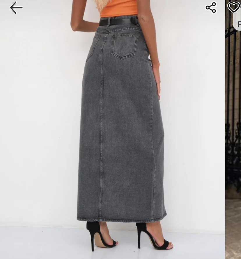 SKMY 2025 Spring New Arrivals Women Clothing High Waisted Denim Skirts Sexy Party Fashion Streetwear Split Long Skirts