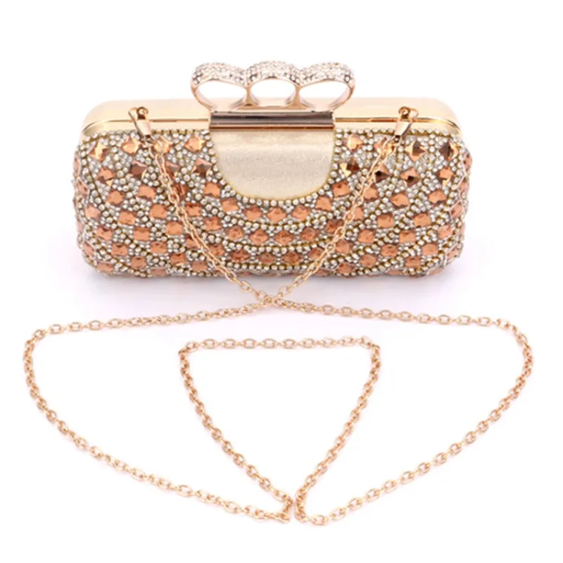 

Diamond Dinner Chain Small Bag Bridal Wedding Banquet Handbag Cheongsam Women's High-End Ladies' Banquet Bag Bolso Dorado Fiesta