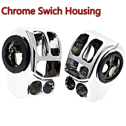 Motorcycle Chrome Handlebar Control Switch Housings For Harley Touring 14-22 Electra Street Glide Road King