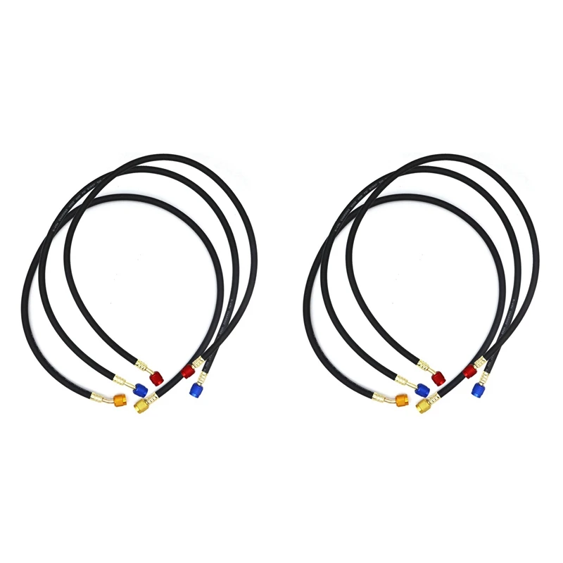 

6X R410A 1/4 Inch SAE Charging Hose Set HVAC Air Condition Refrigerant Charging Hoses For R410A R22 R134A