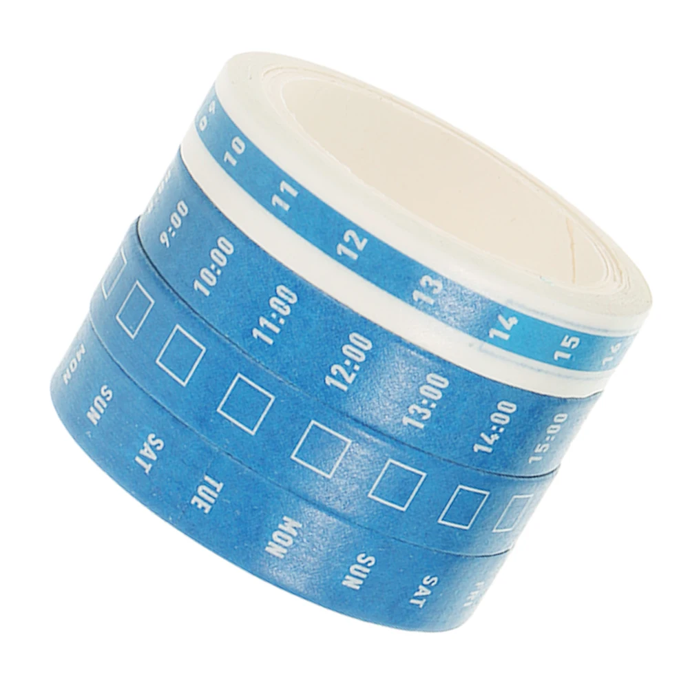 

Time Washi Tape 4 Rolls Colorful Drafting Supplies Kawaii Craft Book Fine Line Planner Journaling Sticker Decorative Scrapbook