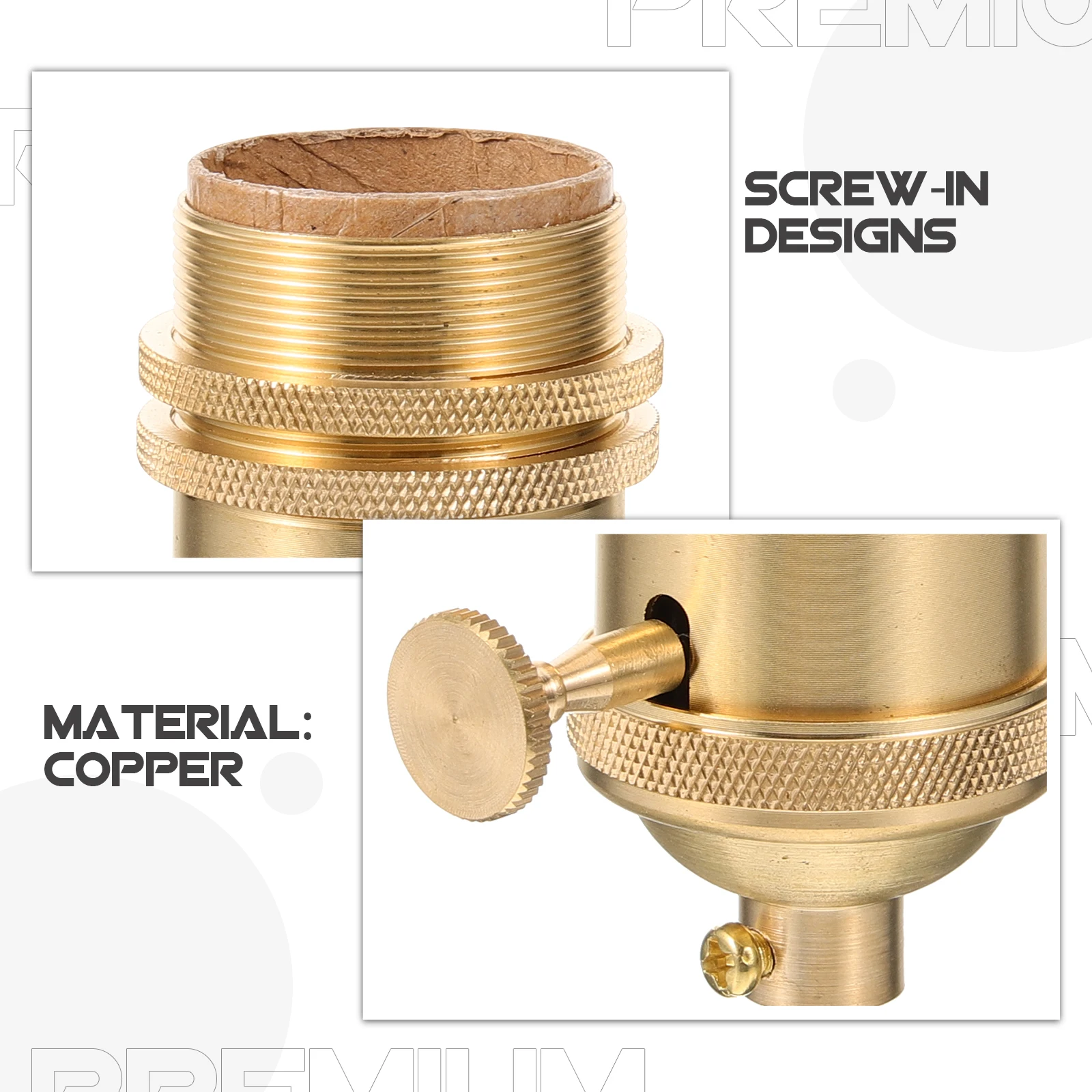 

1pcs Vintage Lamp Socket E26/E27 Retro Light Bulb Holder Copper Finish Industrial Style Socket For Diy Lighting Fixture