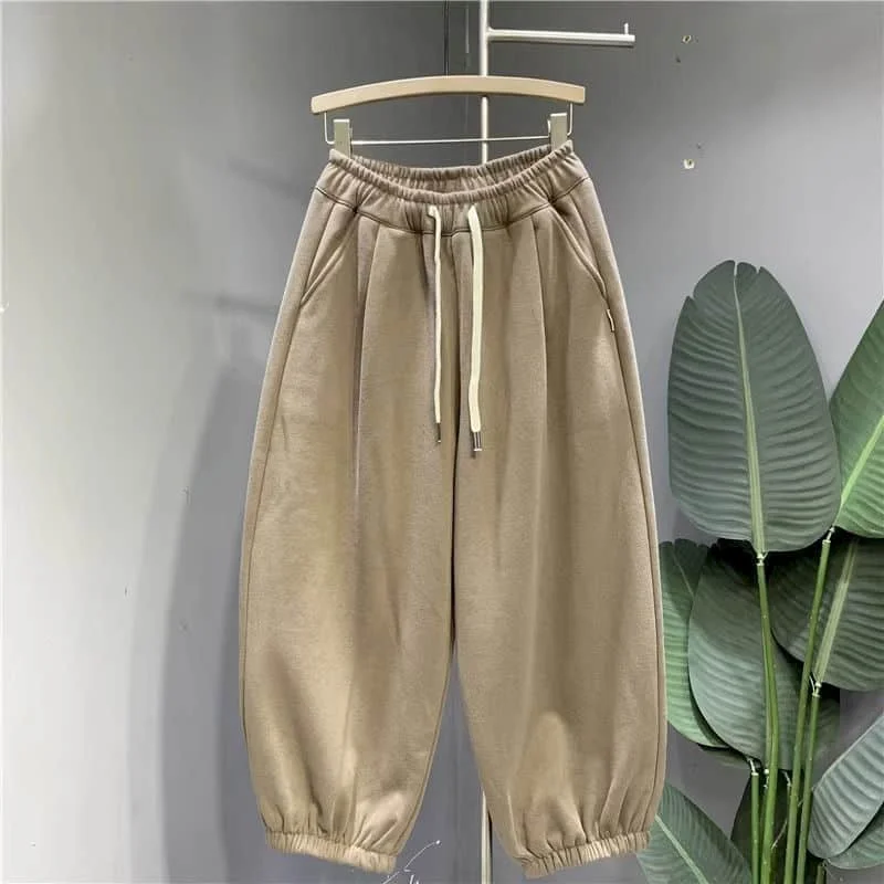 

Cargo Pants Women Sporty Solid Sweatpants Korean Style Casual Drawstring Elastic Waisted Streetwear Clothing Harem Pants Women