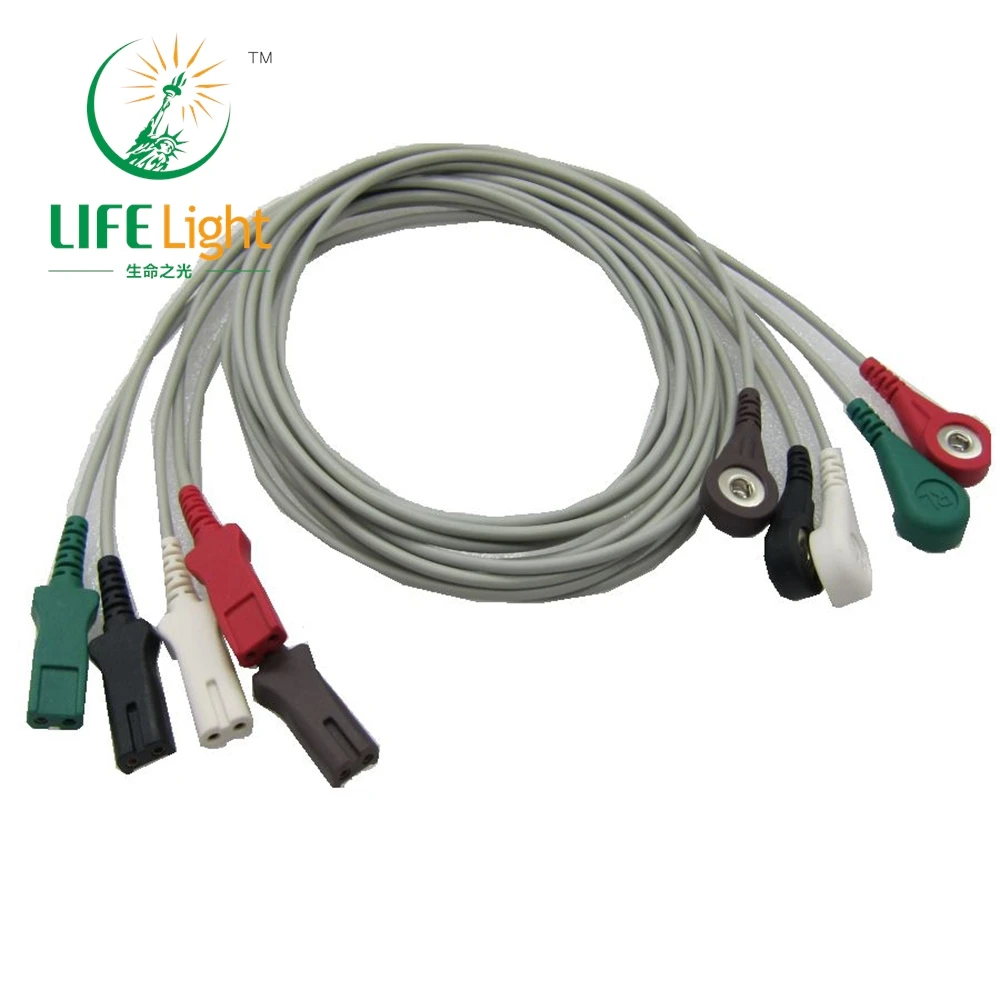 

Holter Recorder ECG Patient LL Style Cable 3/5 Leads Snap/Clip AHA Standard for Instruments Holter Lead Wires