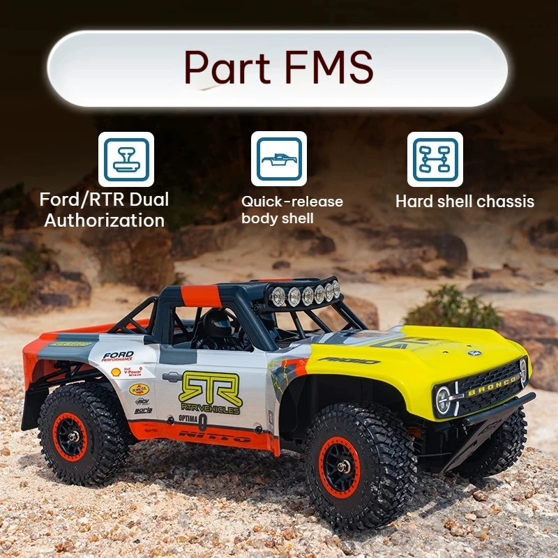 FMS   Wrangler 1/18 Little Wrangler Brushless Brushed Version Remote Control Short Card Simulation Car Model Racing Car Toy