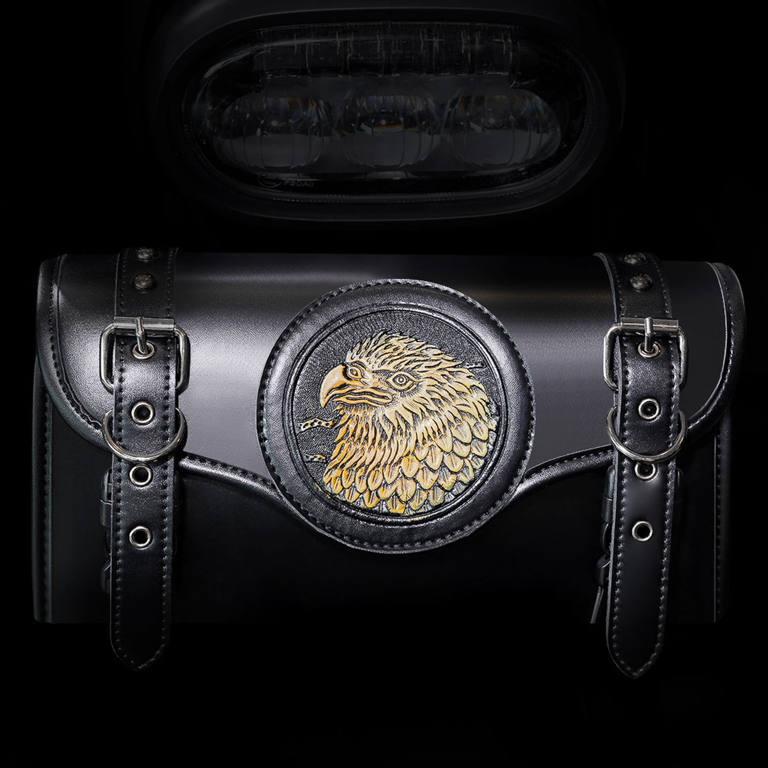 Vintage Motorcycle Tool Bag Roll Storage Pouch Universal for Harley Chopper Bobber Cruiser Retro Front Fork Handlebar Saddle Bag