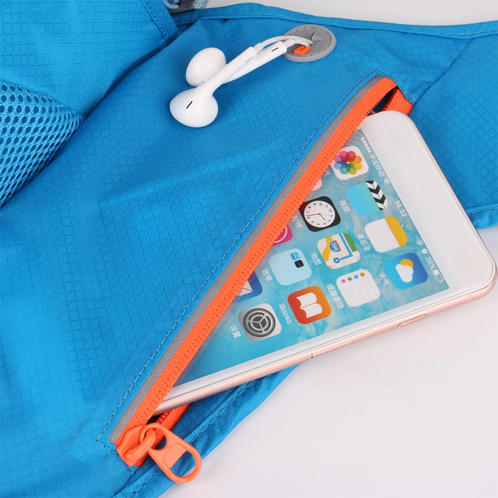 Running Belt Waist Pack Waterproof Nylon Sports Bag With Phone Holder 5.5Inch 600Ml Bottle Storage Luminous Reflective