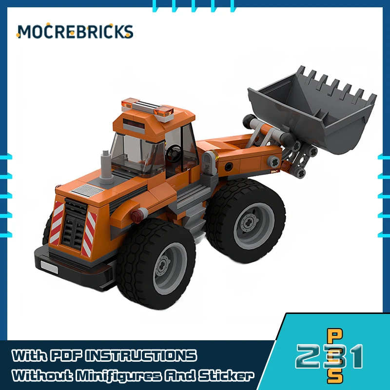 MOC-176702 Construction Wheel Loader Building Blocks DIY Engineering Vehicle Model Small Particle Bricks Children's Xmas Gift