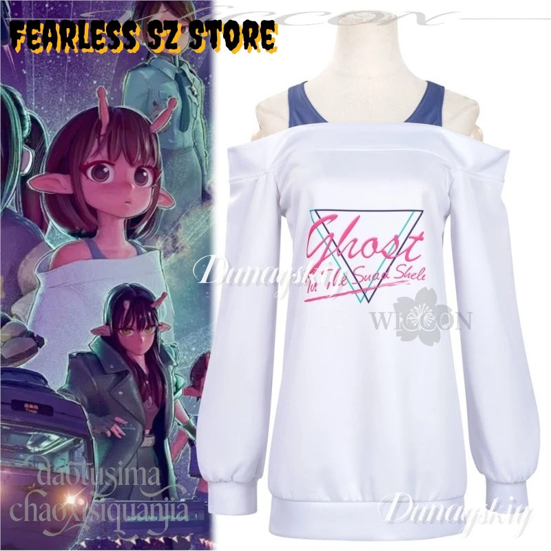 Chiharu Cosplay Milky Anime Subwaayy תחפושות JK Kawaii White Hoodie Dress Green Sock Sleeves Wigs Christmas Halloween Party Cos - view 2