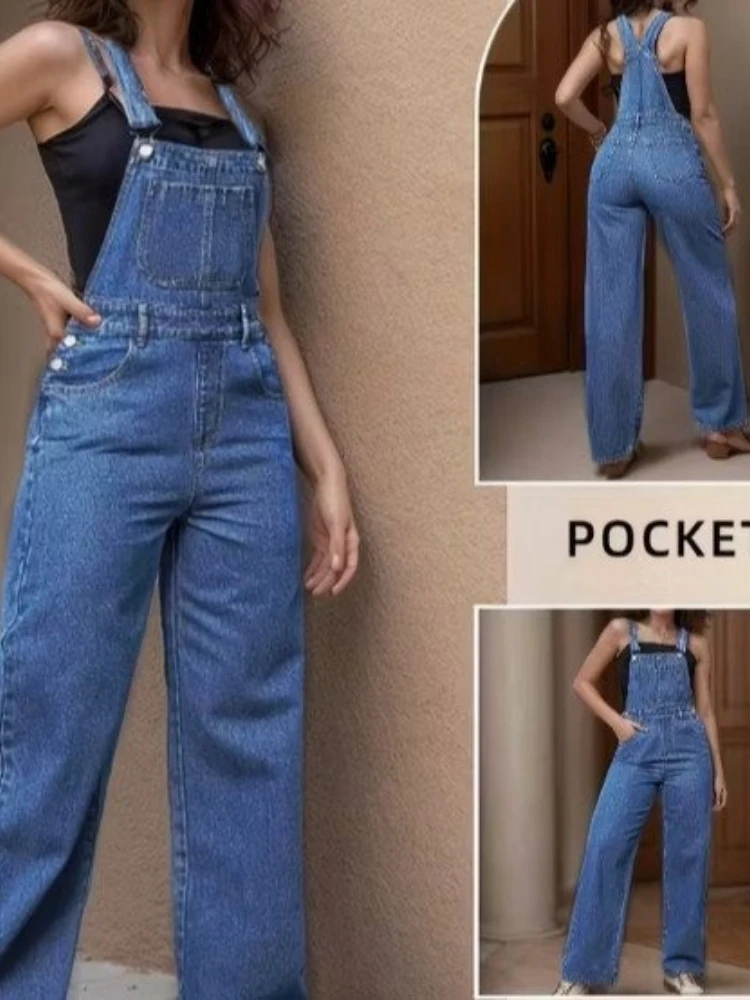 Jumpsuits Women Denim Pant One Piece Suspenders Overalls Long Pants Rompers Y2k Streetwear Jumpsuit Work Capris Casual 2026