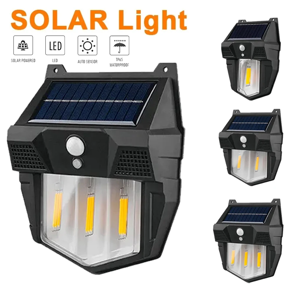 

Outdoor Induction Solar Led Wall Lamp Waterproof Solar Powered Sunlights 3 Lighting Modes Courtyard Garden Villa Night Light