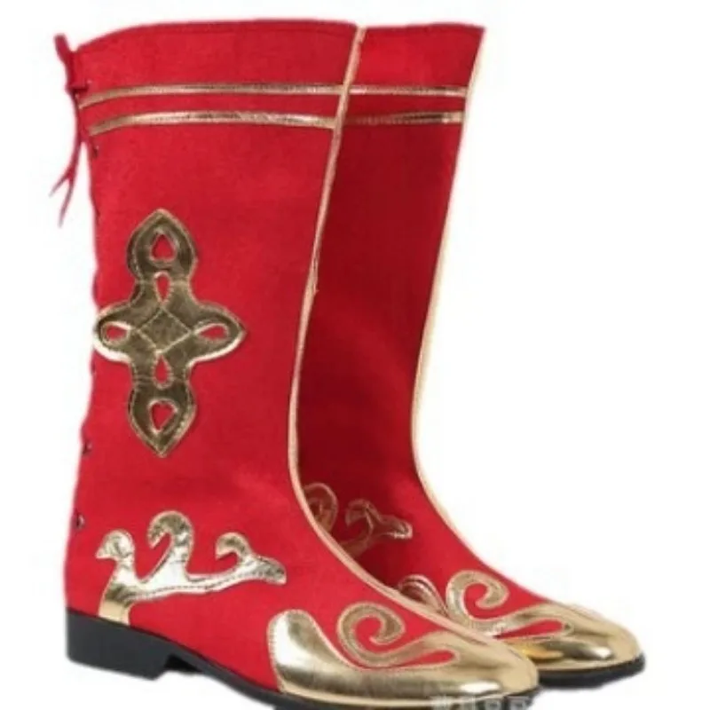 Botas de Cosplay medievales para Halloween, zapatos de Cosplay G, zapatos de Rey Mono, espadachín, caballero, juego de rol, botas de baile nacional minoritaria