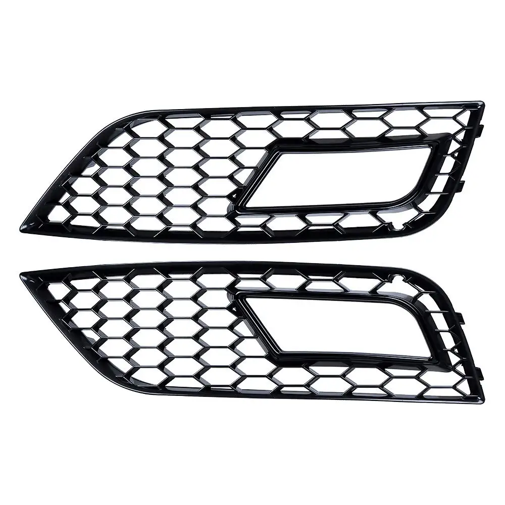 

2X RS4 Style Front Bumper Lower Grille Fog Light Grill Compatible with 2013-2016 for Audi A4 B8.5 (Black