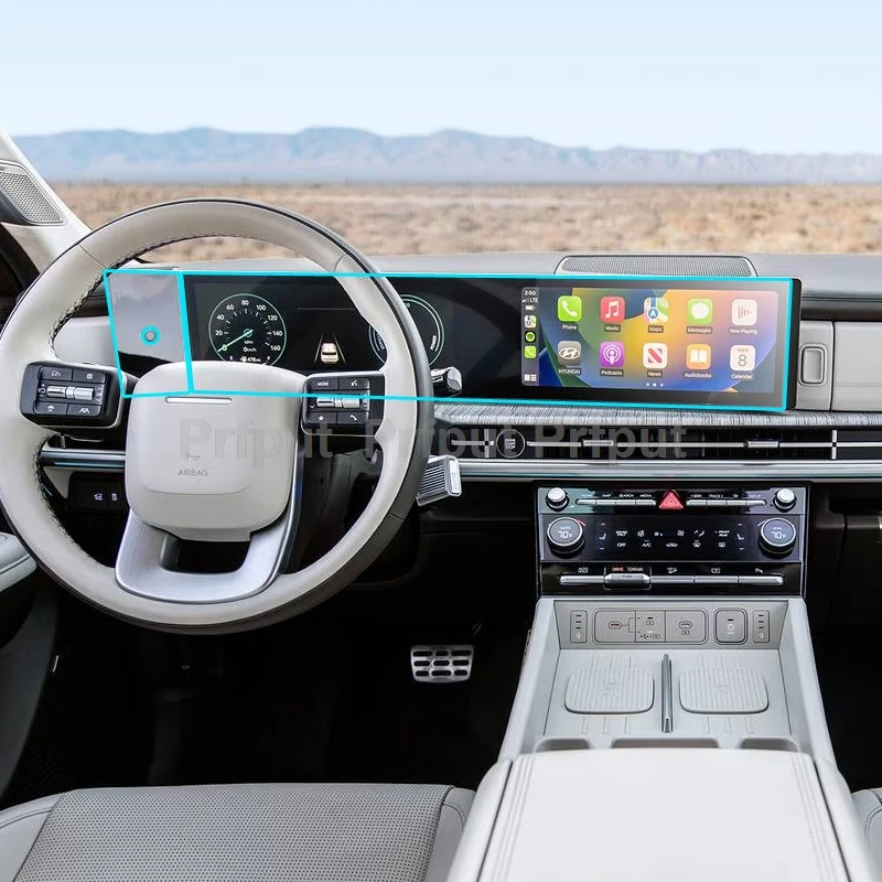 Защитная пленка для экрана из ТПУ для Hyundai Santa Fe 2024, 12,3 дюйма, автомобильная система связи, радио, GPS-навигация, Защитная пленка для дисплея