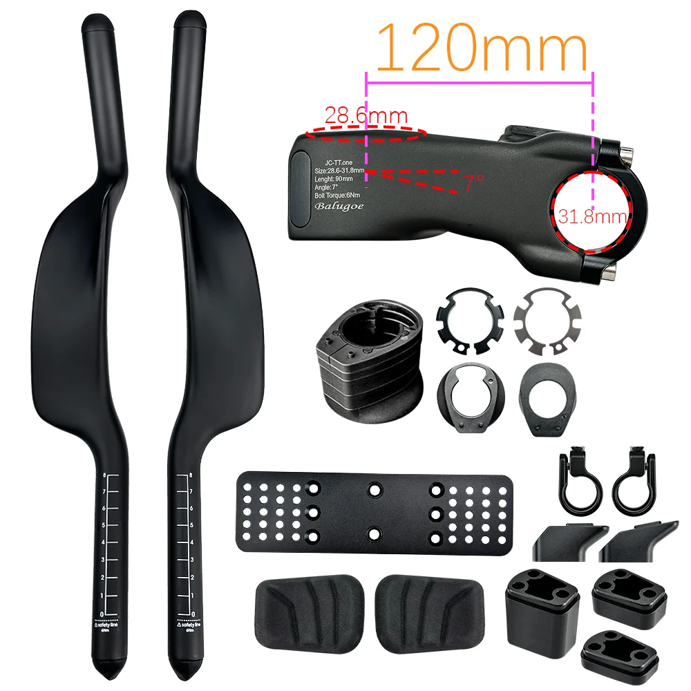 26 BALUGOE MTB Fietsstuurpen Verticale Pijpsteun HandvatTriathlon Gemodificeerde Highway Bike TT-handgreep, Lepelzijhandgreep, 28,6-31,8MM