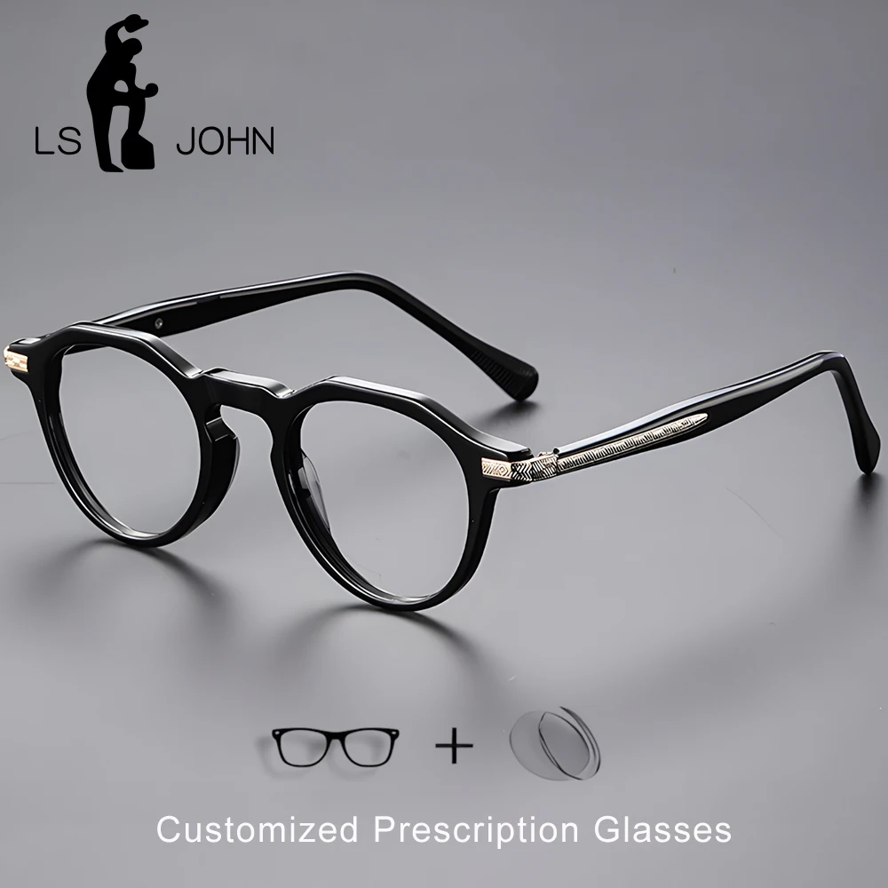 

Новые ацетатные очки в оправе, мужские титановые очки для чтения при близорукости, очки по рецепту, мужские роскошные европейские брендовые индивидуальные оптические очки