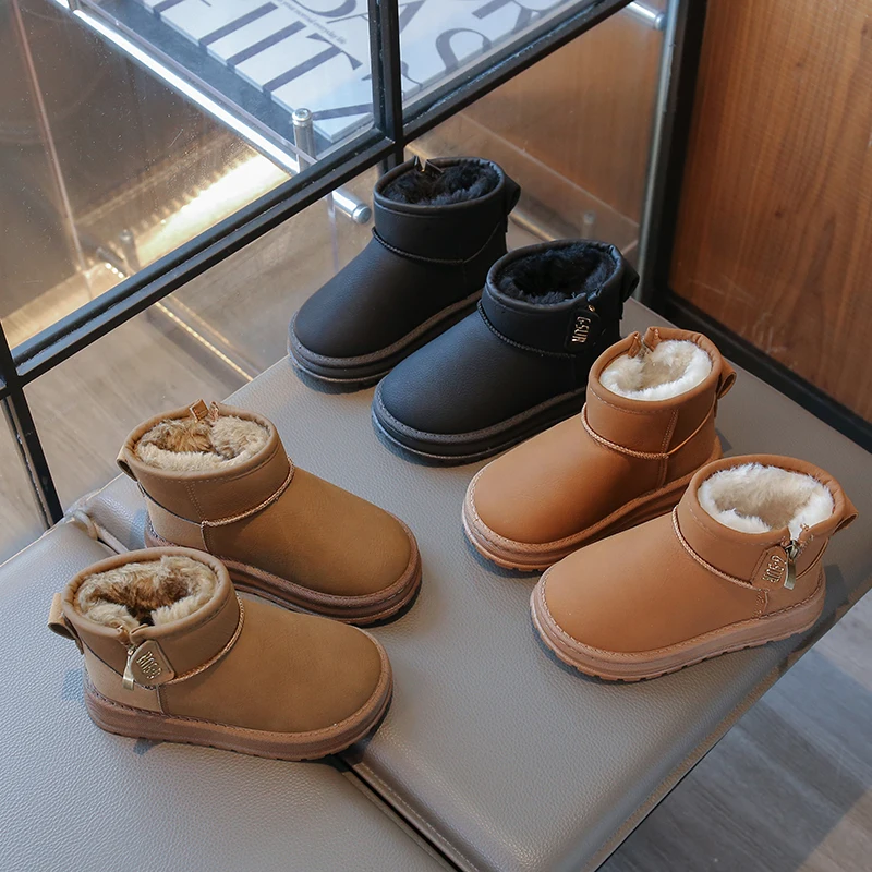 

Children Snow Boots Versatile Round Toes Kids Warm Boots Comfortable 2025 Winter New Boys Girls Casual Boots Non-slip Soft Sole
