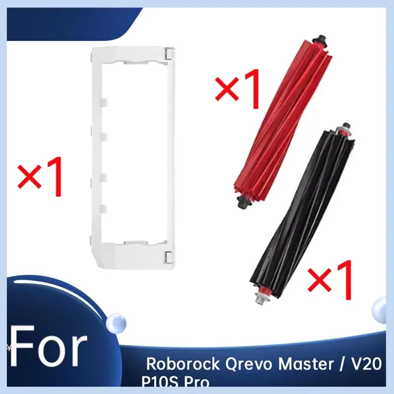 

EAS-For Roborock Qrevo Master / V20 / P10S Pro Main Brush Cover With 1 Pair Main Brushes Self Emptying Robot Vacuum