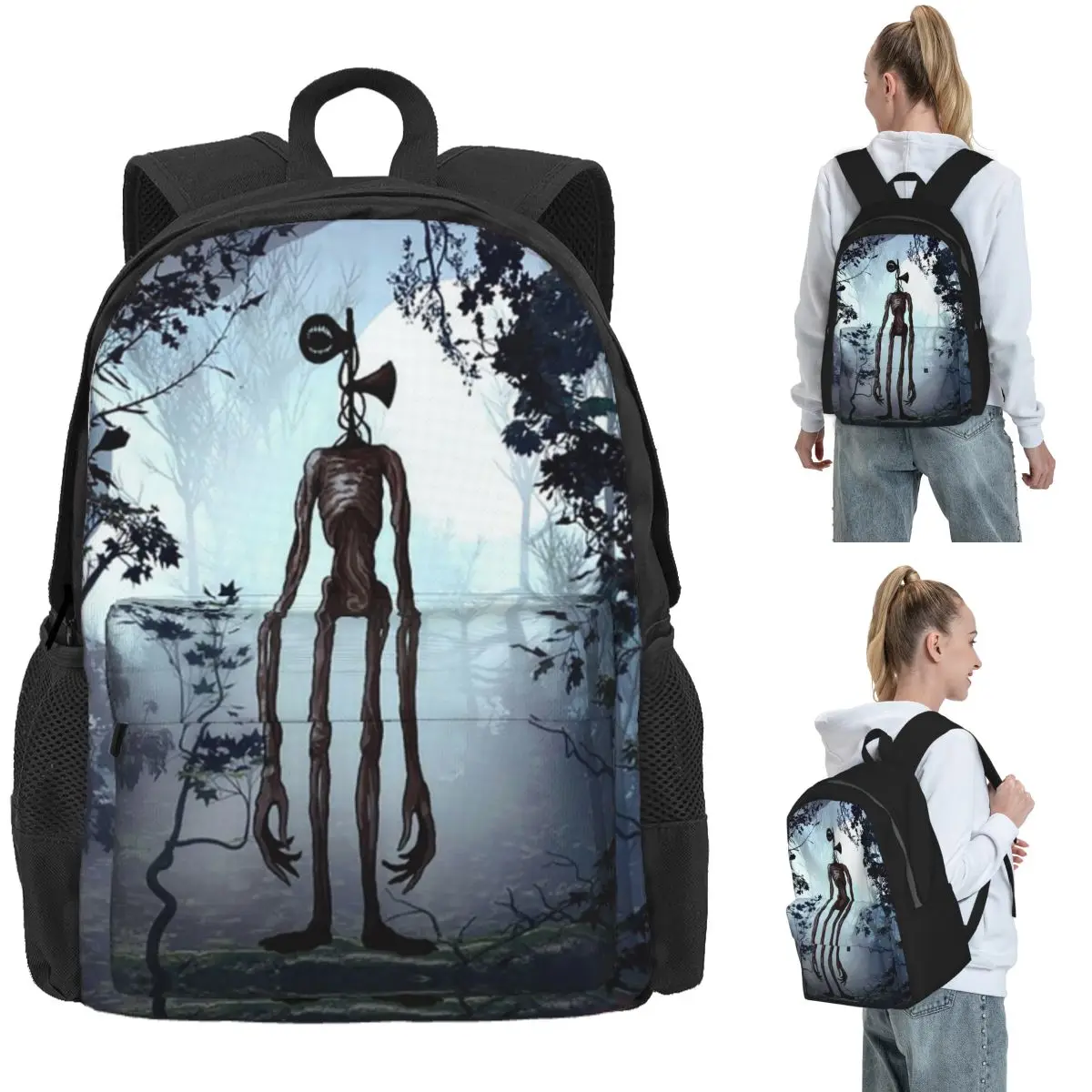 Siren Head In Dark Forest Backpack Daypack Large Capacity Kids BookBag School Bag Shoulder Bags for Men Women