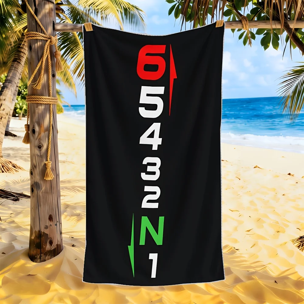 1pc Motorcycle 6 Speed Gear Shift Pattern Beach Towel Microfiber Quick Dry Bath Towel For Pool Beach Travel Biker Fans Gift
