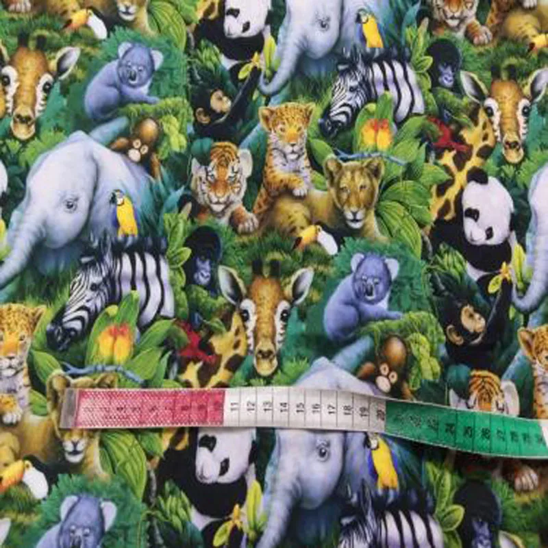 ViapHia 100% Cotton Red Farm Animals Series Cock Printed Cotton Fabric Sewing Cloth Dress Textile Tissue
