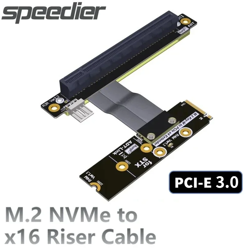 

M.2 NGFF NVMe To PCI-E 3.0 x16 Extender Jumper For STX GPU Graphics Video Cards PCI-e x16 To M.2 SSD M-Key Turn 90 Riser Adapter