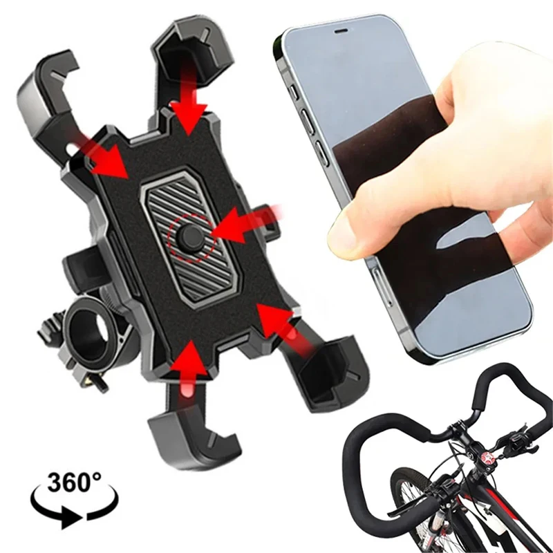 

Universal Bike Phone Holder 360° Rotatable Bicycle Phone Holder for 4.5-7.0 inch Mobile Phone Stand Shockproof Bracket GPS Clip