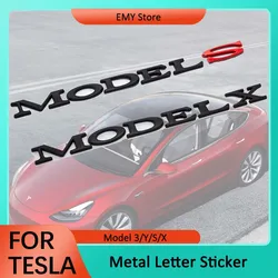 Car 3D Zinc Alloy Rear Sticker SpaceX Dual Motor Emblem Stickers for Tesla Model 3 S X Y Decals 2025 Tesla Auto Accessories