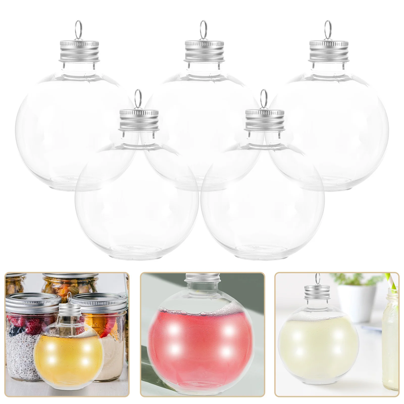 

10Pcs Bulb Shaped Bottle Portable Leak Proof Juice Bottles Clear Spill Proof Airtight Milk Containers Transparent Outdoor Travel