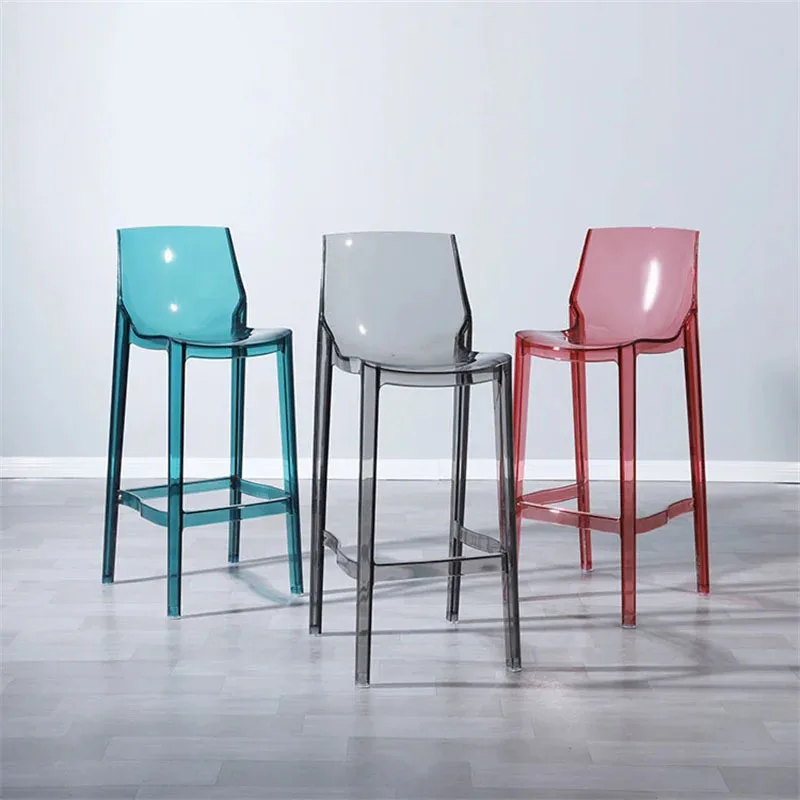 Chaises de Bar Modernes en Acrylique, Tabouret de Comptoir de Pieds Hauts, Chaise Haute en Plastique Nordique, Piste en Clip pour Meubles de Cuisine