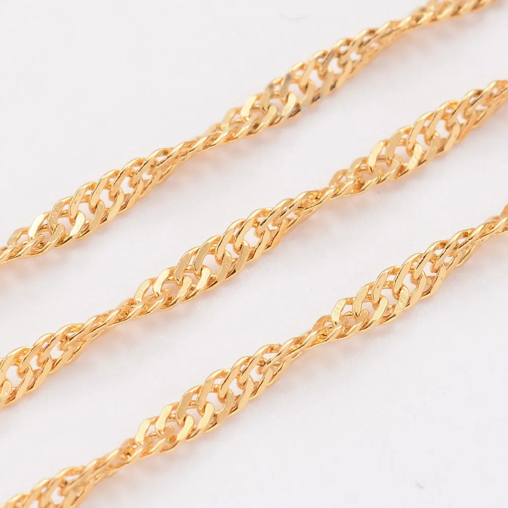 

10m 304 Stainless Steel Singapore Chains 2.5mm Water Wave Twisted Chains for DIY Women Men Necklace Jewelry Making Supplies