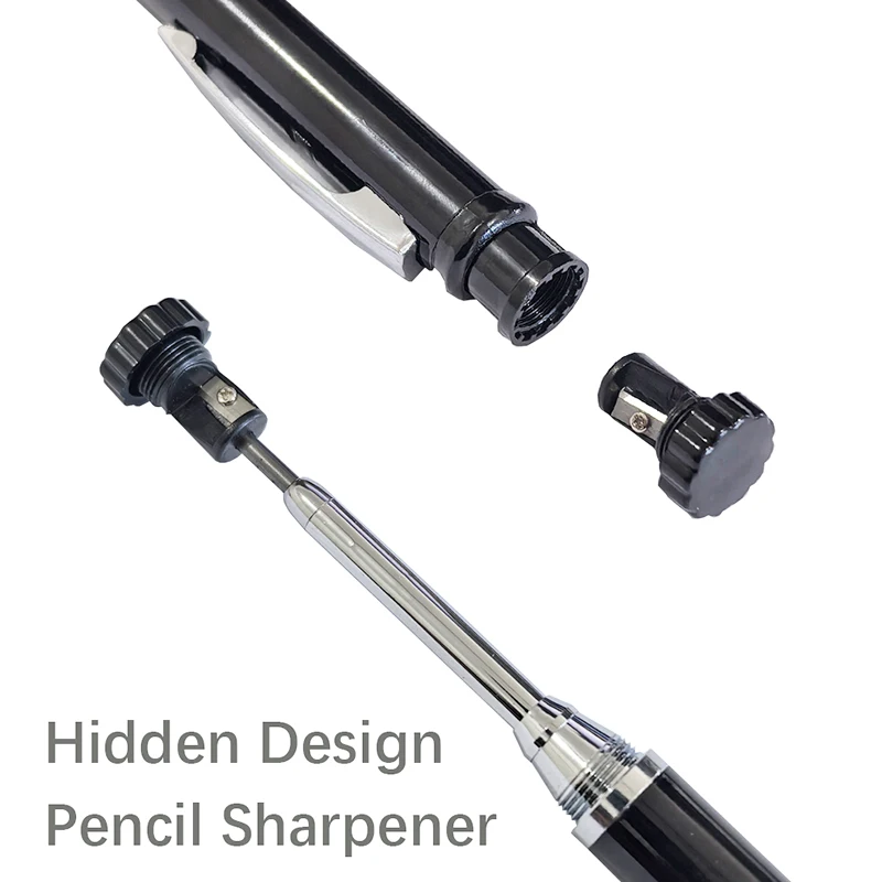 1 Stück 2,8 mm 2-in-1-Bleistift für massive Holzbearbeitung, integrierter Spitzer mit Scheide, geeignet für Tiefloch-Druckbleistifte, Markierung – Detail 3