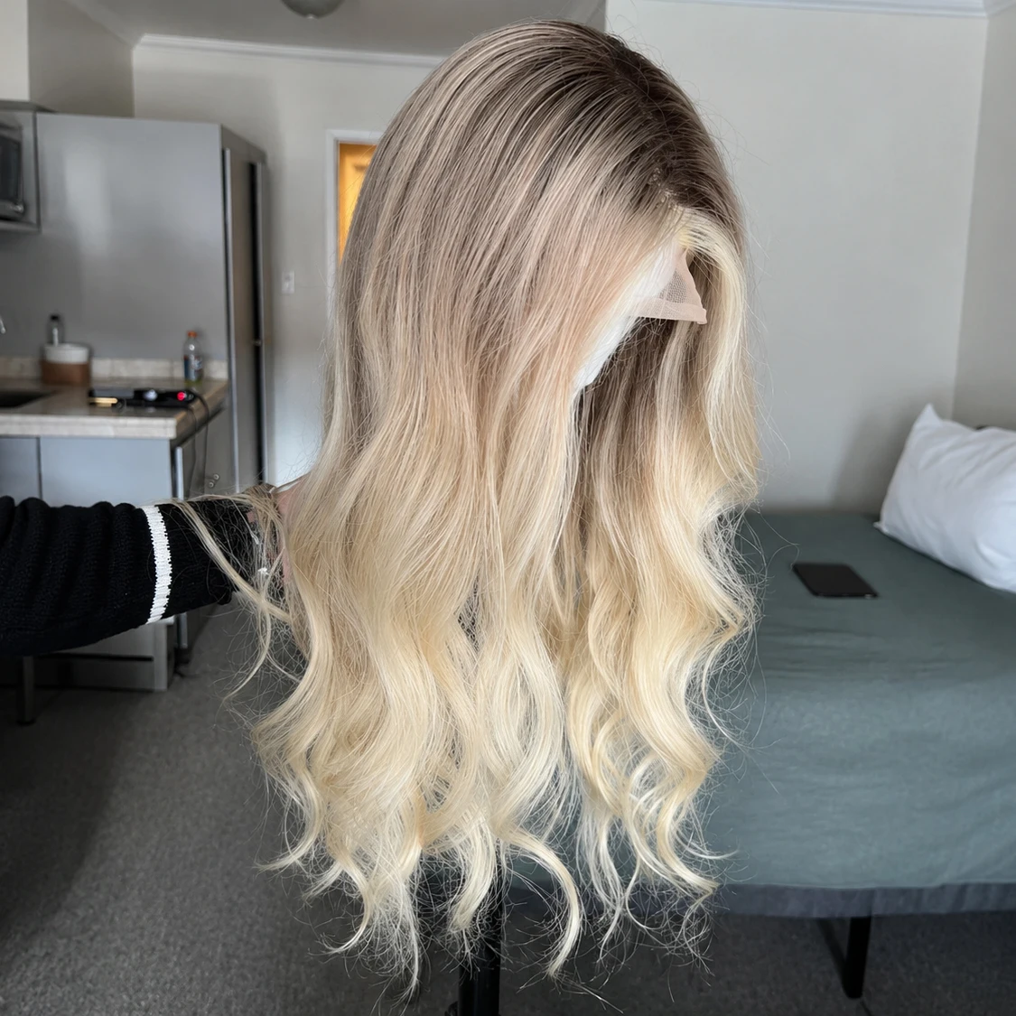 100%Human Hair Topper With Highlights Balayage Ombre Brown Blonde 613# Large Lace Base 6x6inch Hair Toppers 12inch 30cm 1B 02 04