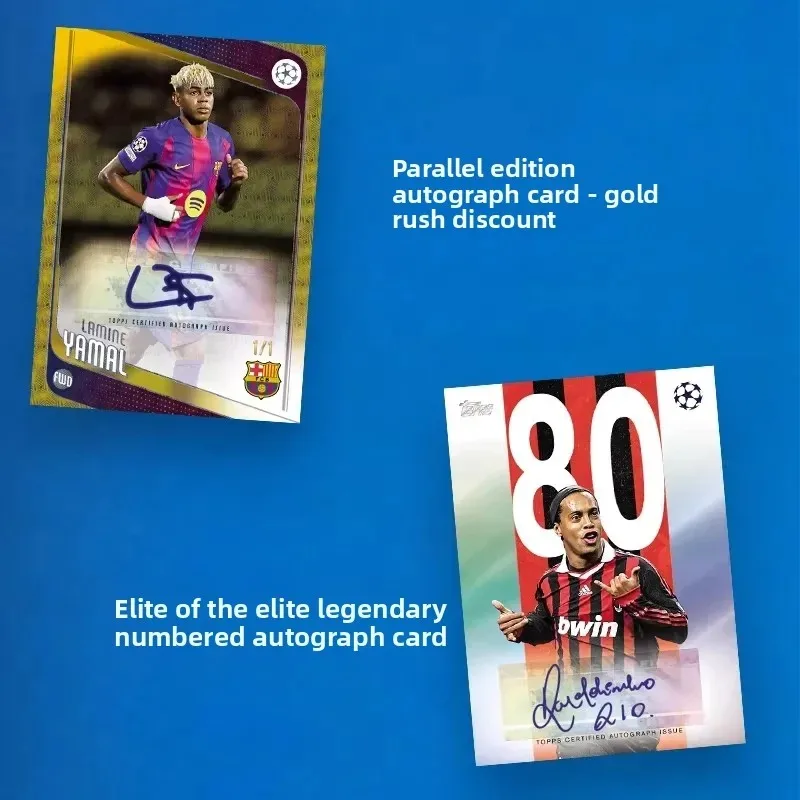 Official Authentic Topps UCC 2026 Champions League Card, Messi Yamal Signed Football Card, Fan Collection Gift